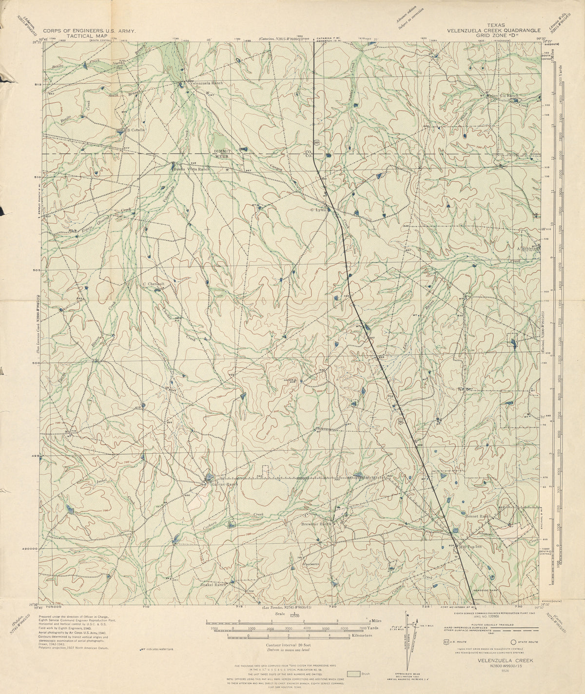 Velenzuela Creek 1943, US Army Corps of Engineers