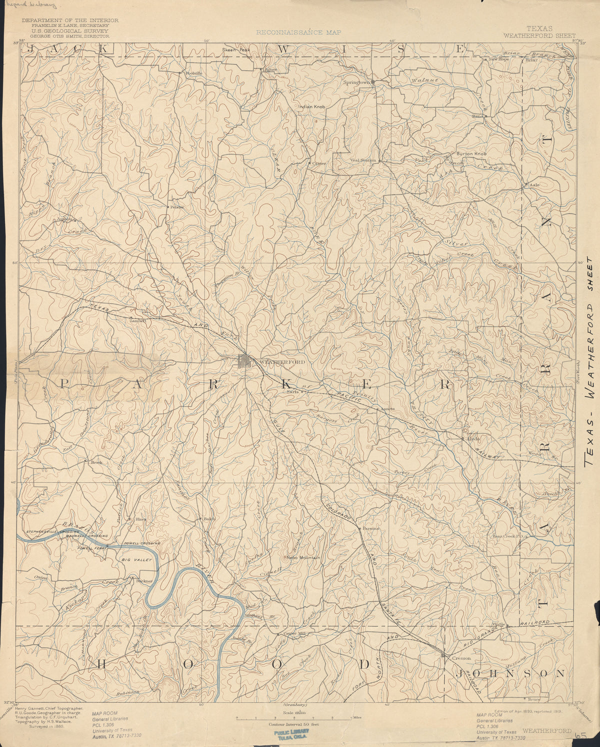 Weatherford 1889, USGS