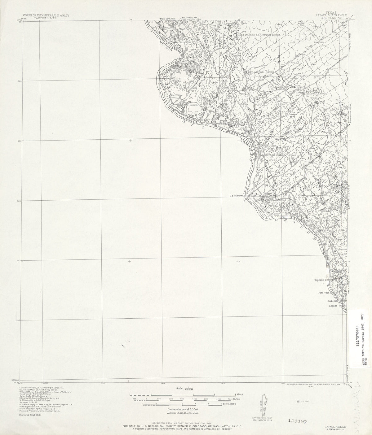 Zapata 1942, US Army Corps of Engineers