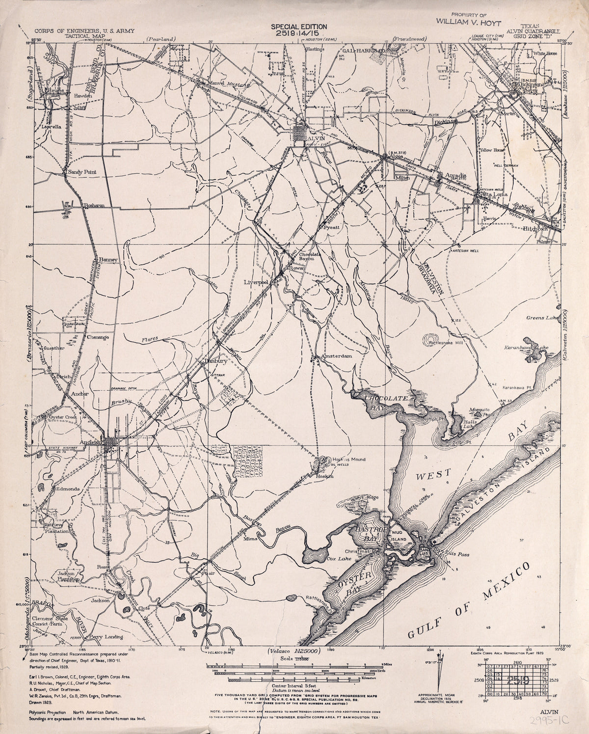 Alvin 1929, US Army Corps of Engineers