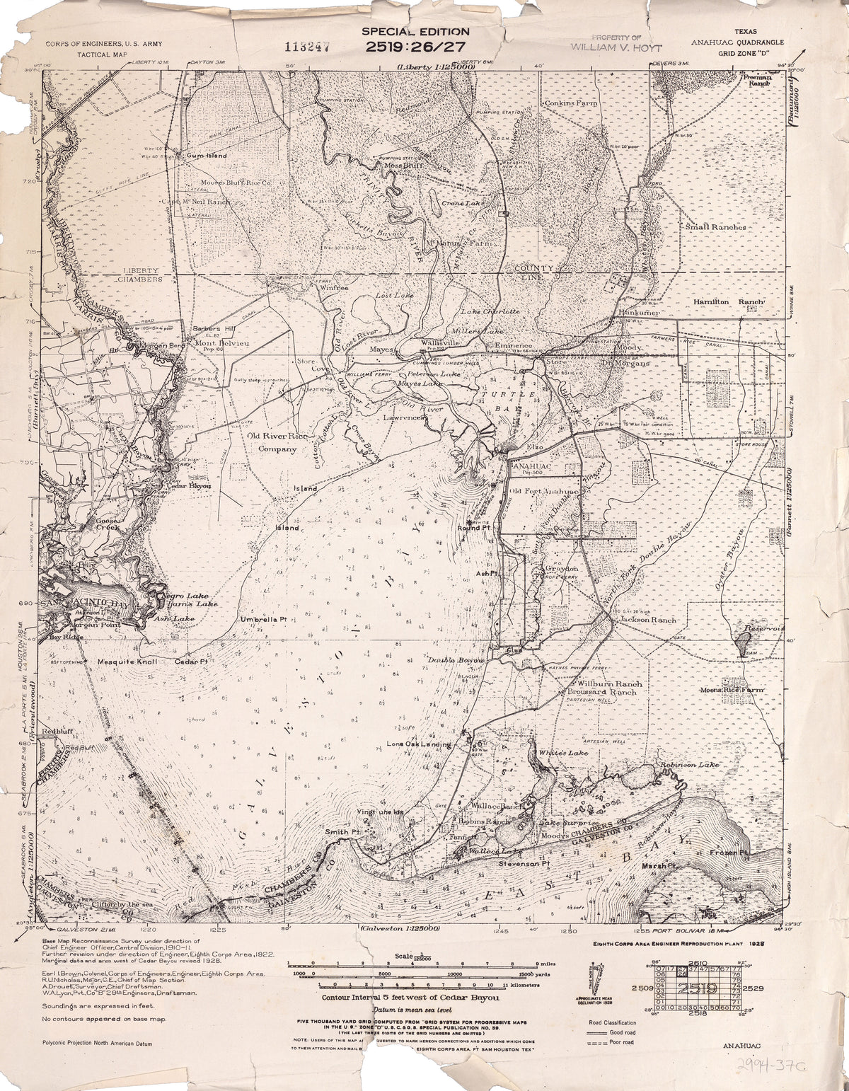 Anahuac 1928, US Army Corps of Engineers