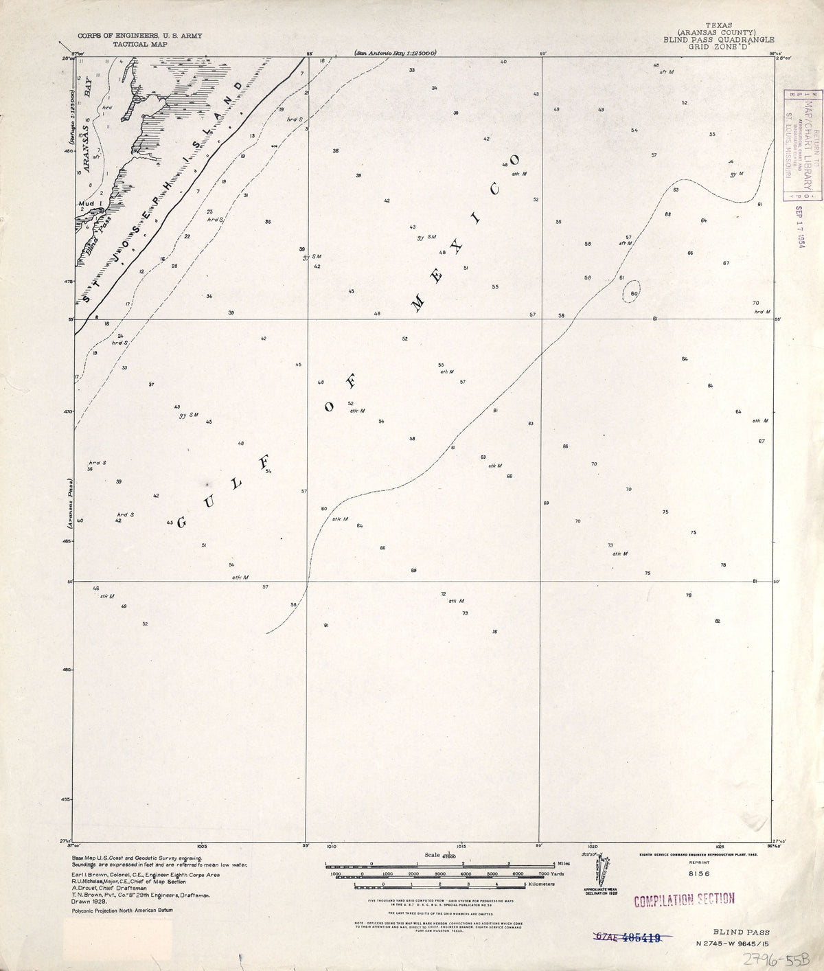 Blind Pass 1929, US Army Corps of Engineers