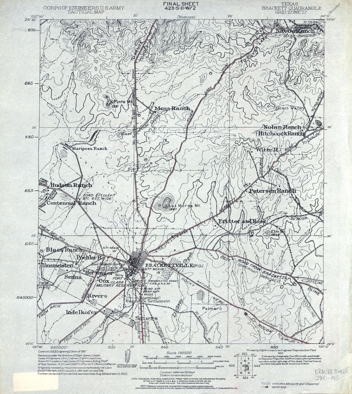 Brackett(ville) 1922, US Army Corps of Engineers