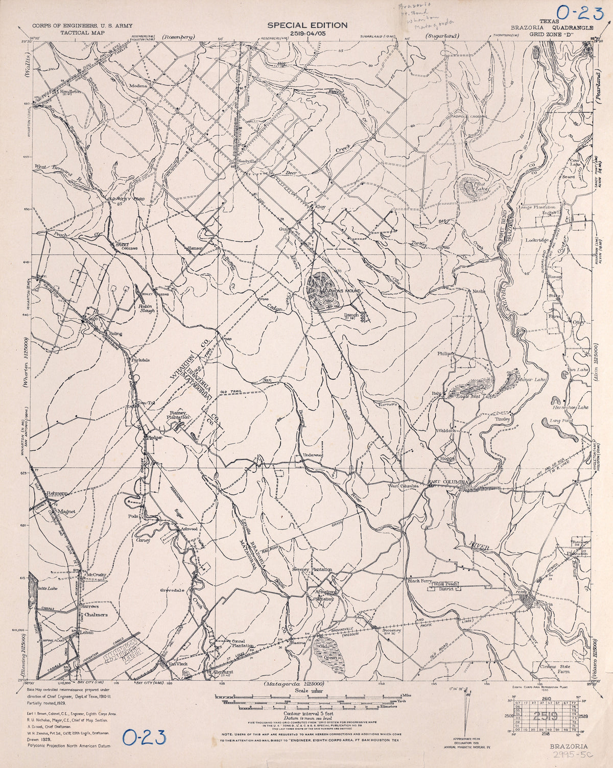 Brazoria 1929, US Army Corps of Engineers