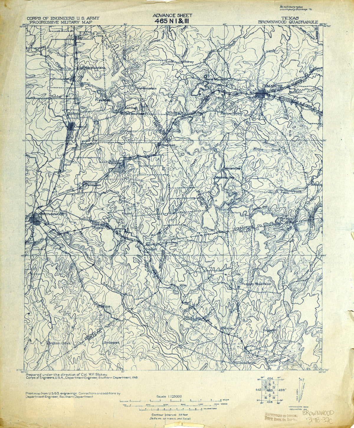 Brownwood 1918, US Army Corps of Engineers