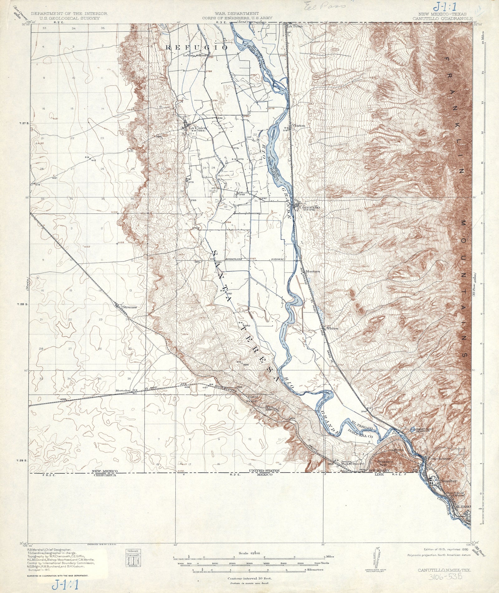 Canutillo 1917, USGS