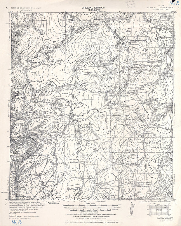 Carta Valley 1929, US Army Corps of Engineers