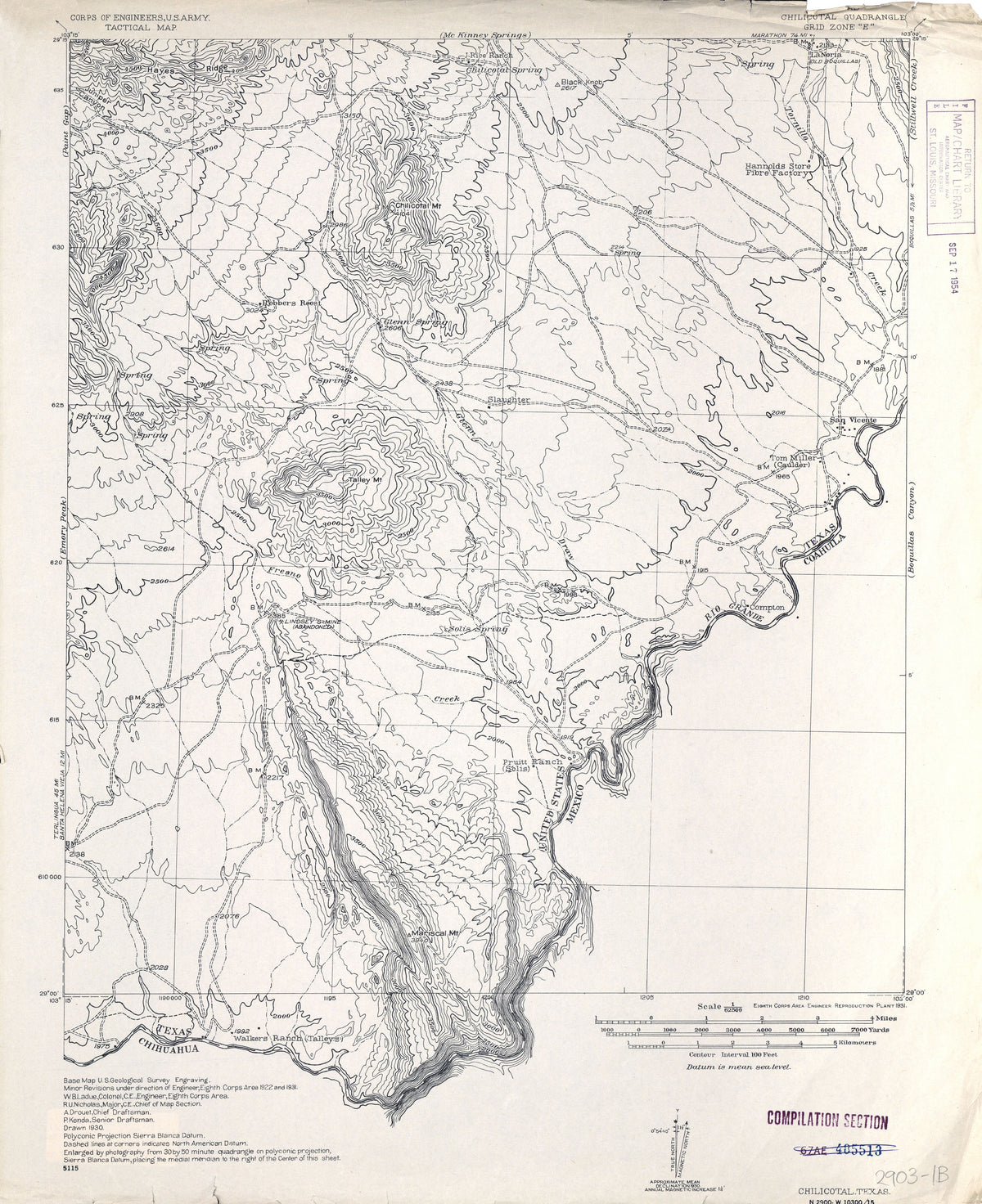 Chilicotal 1931, US Army Corps of Engineers