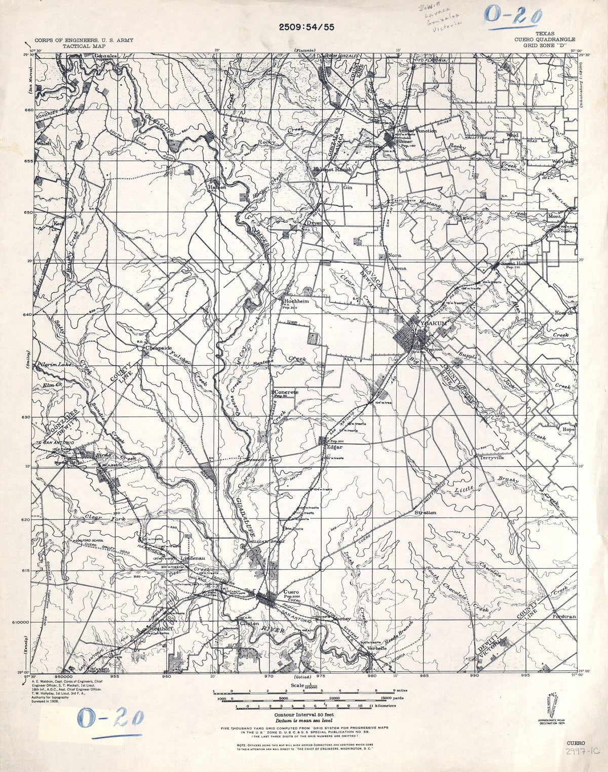 Cuero 1908, US Army Corps of Engineers