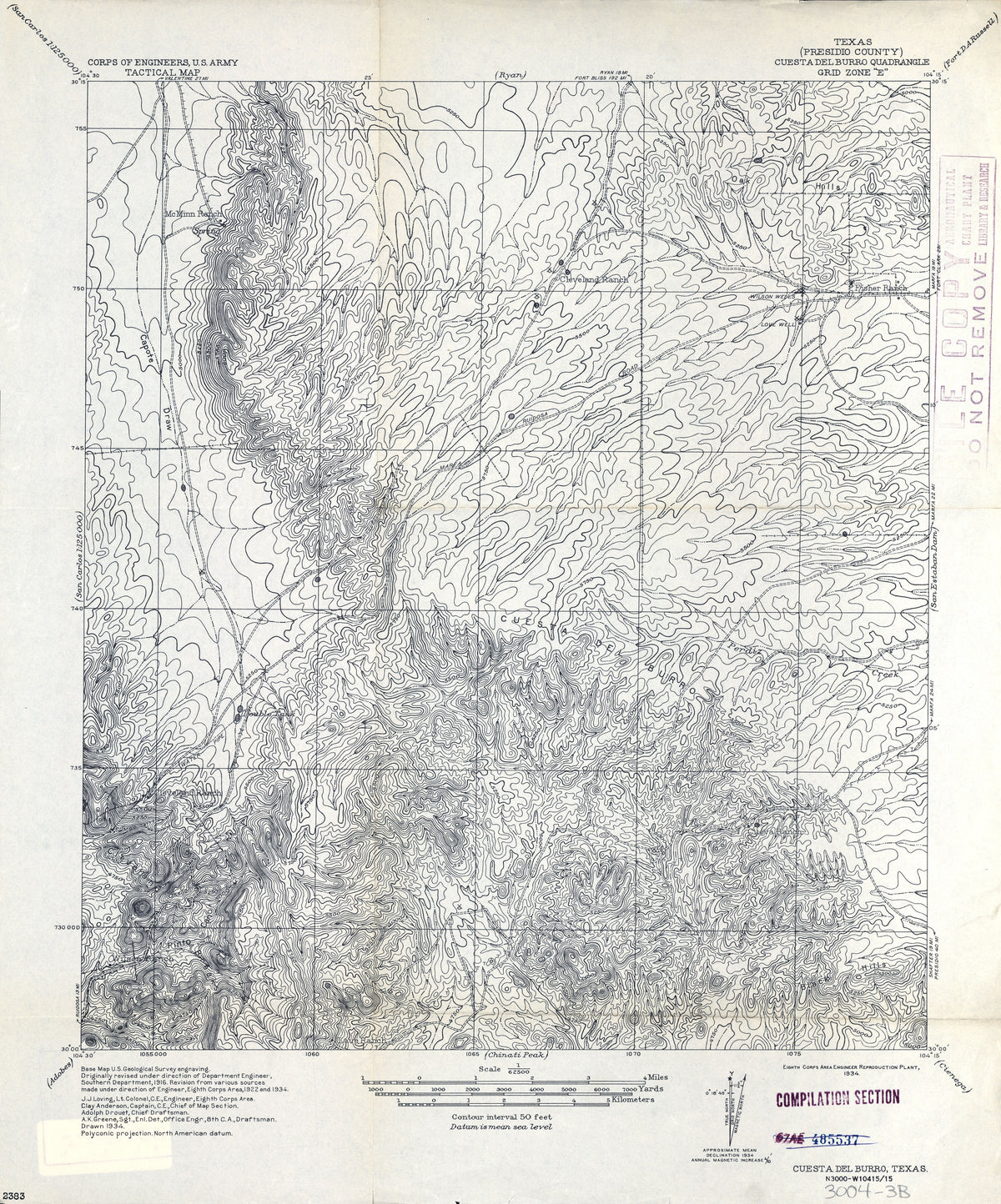 Cuesta del Burro 1934, US Army Corps of Engineers