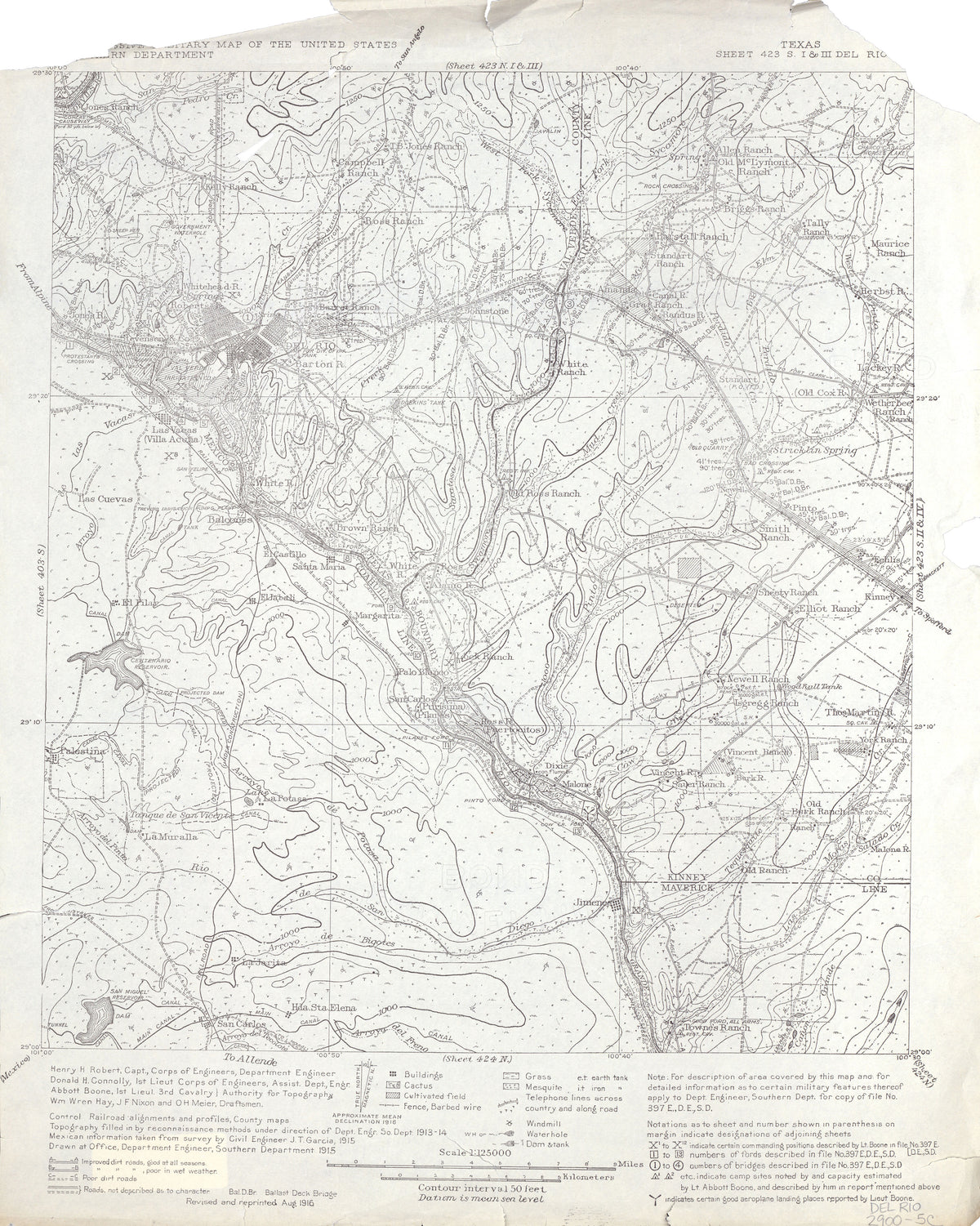 Del Rio 1916, US Army Corps of Engineers