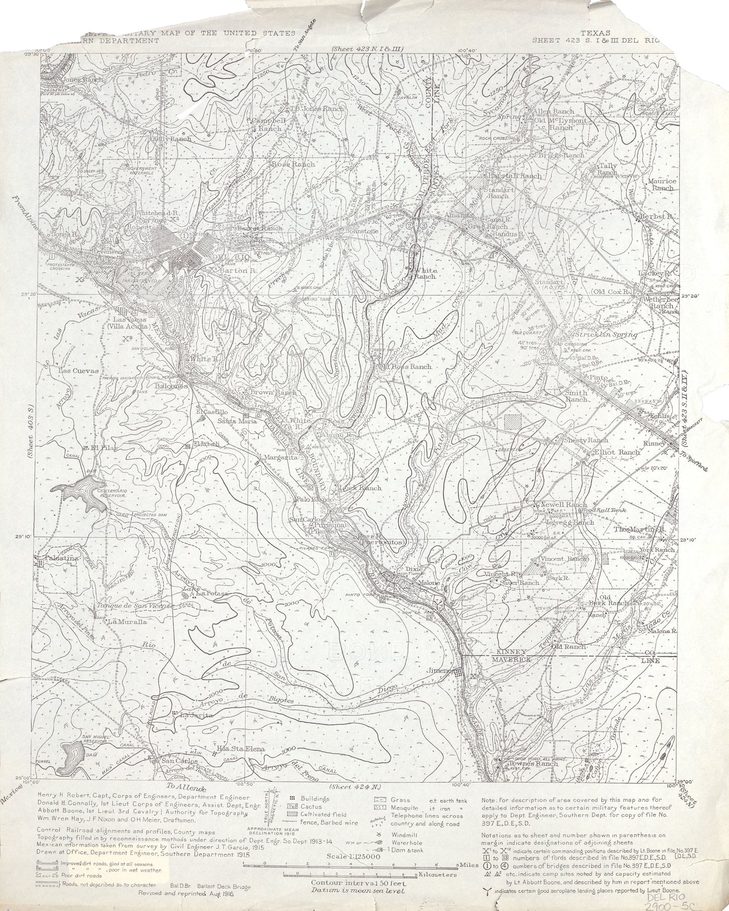 Val Verde County Texas historical topographic Map – Texas Map Store