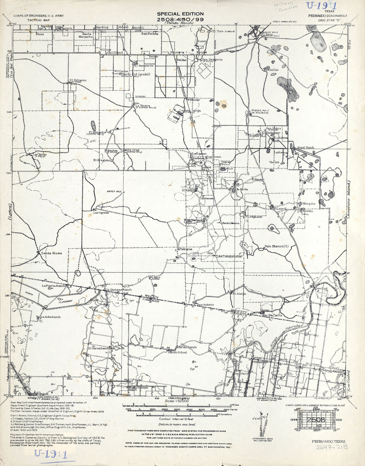 Fernando 1929, US Army Corps of Engineers