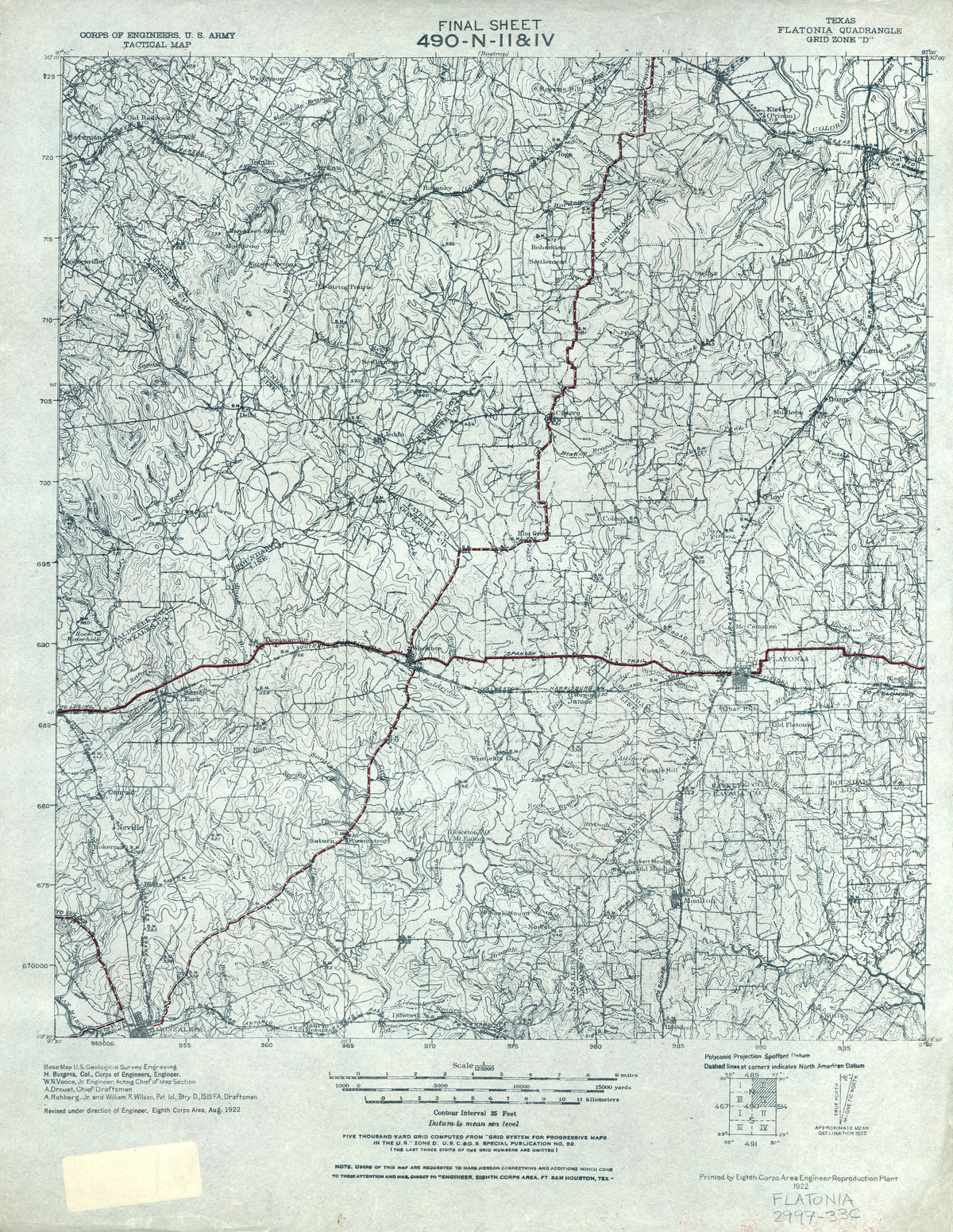 Flatonia 1922, US Army Corps of Engineers