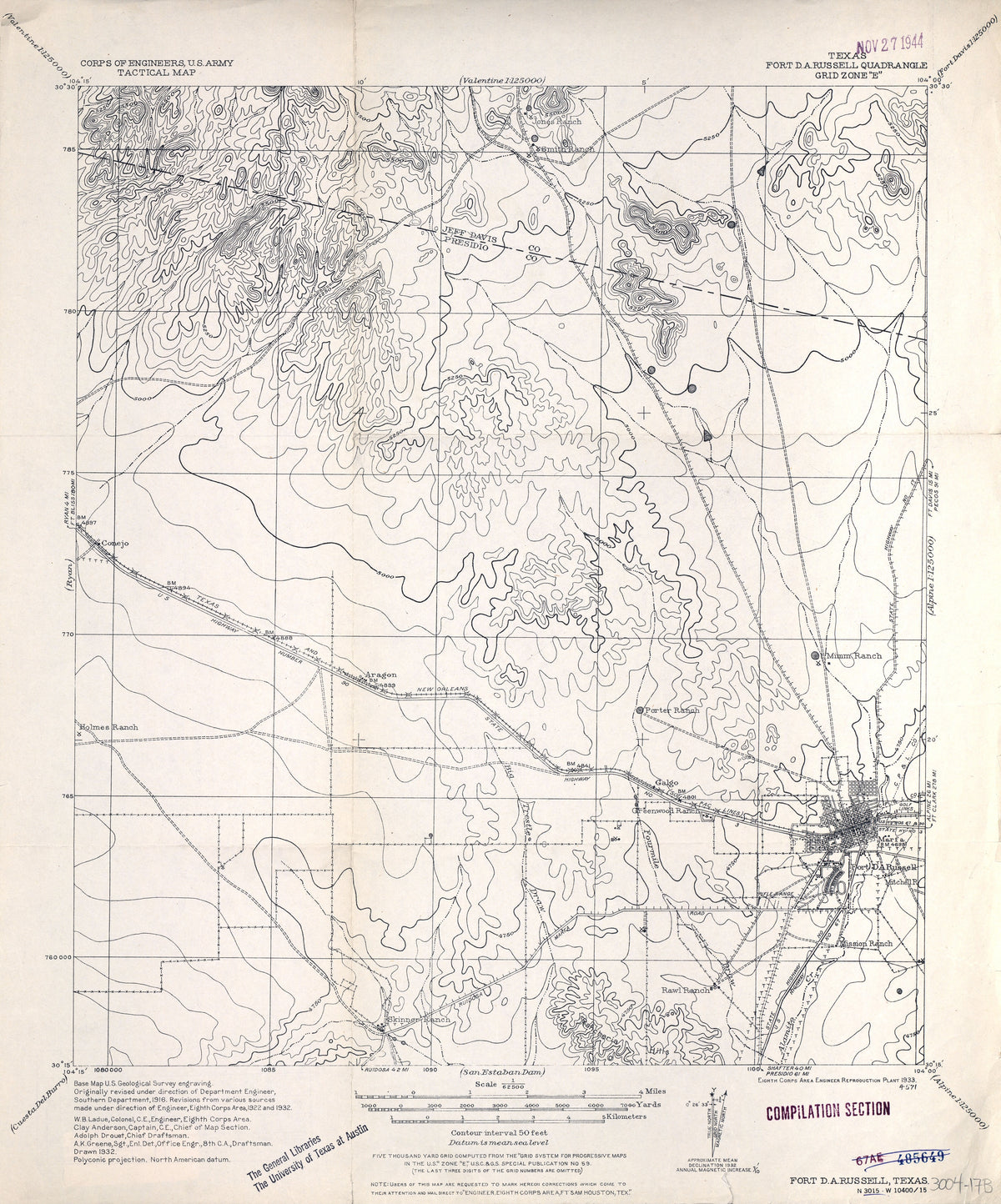 Fort D A Russell 1932, US Army Corps of Engineers