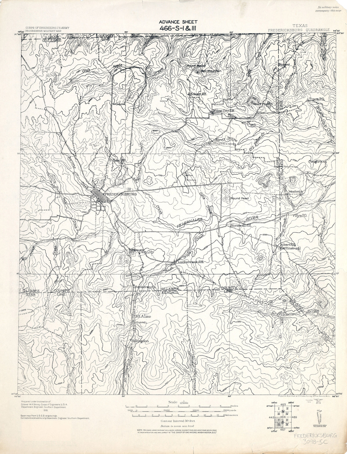 Fredericksburg 1918, US Army Corps of Engineers