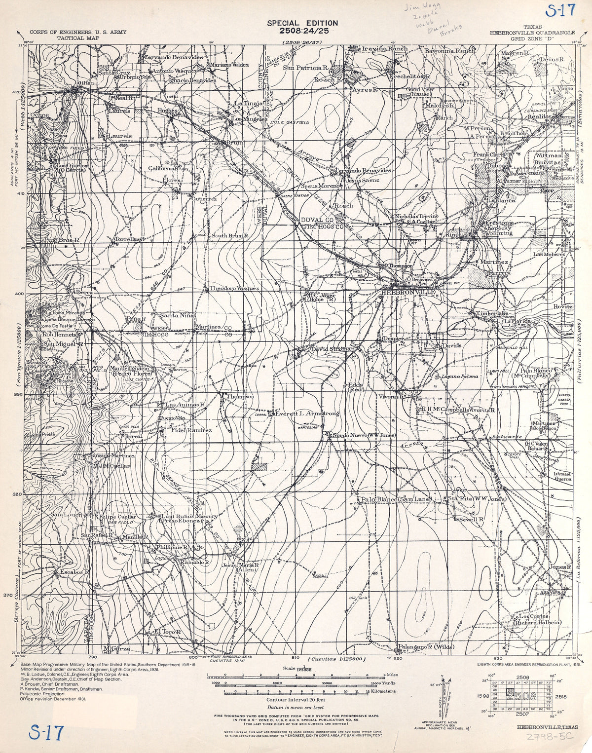 Hebbronville 1931, US Army Corps of Engineers
