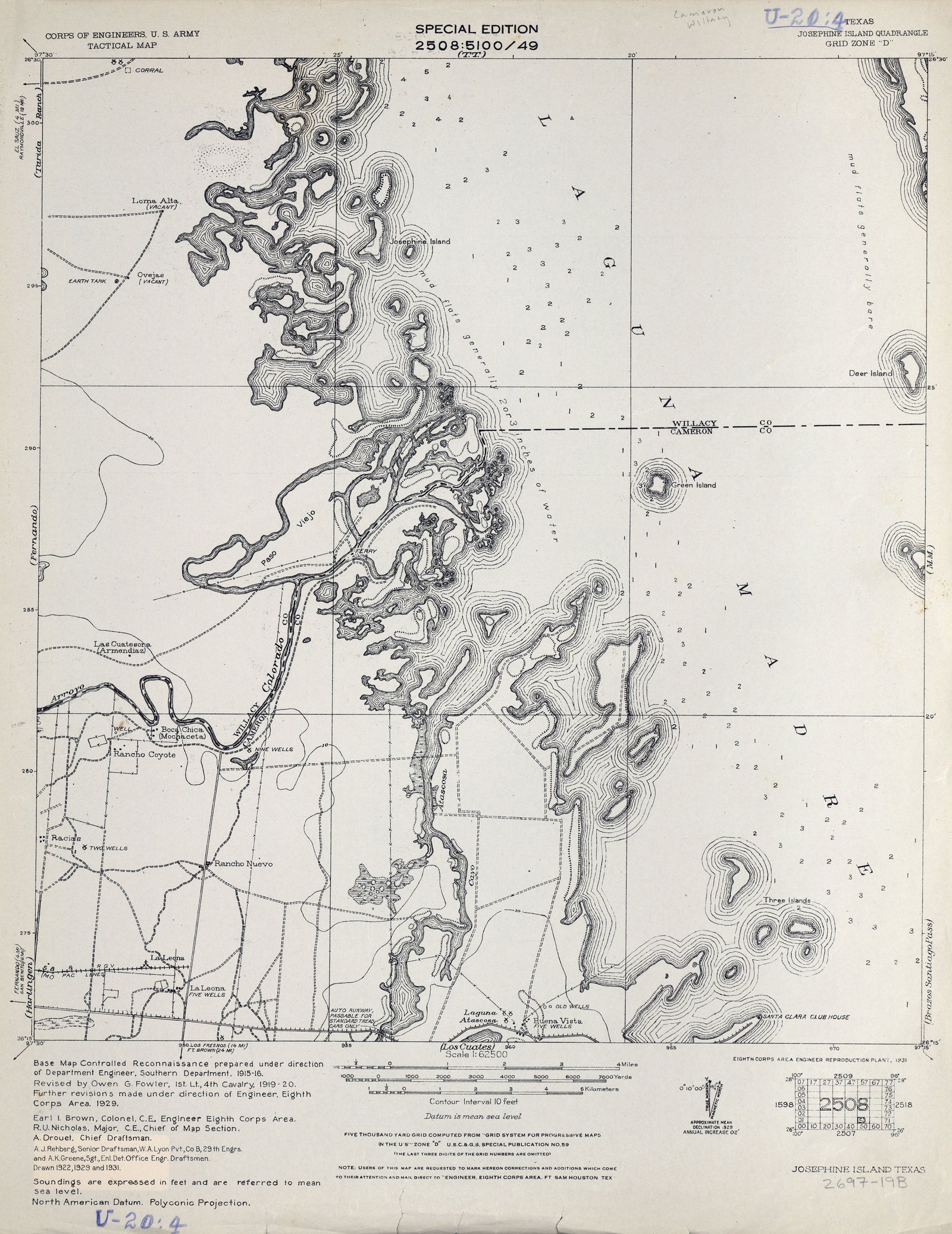 Josephine Island 1929, US Army Corps of Engineers
