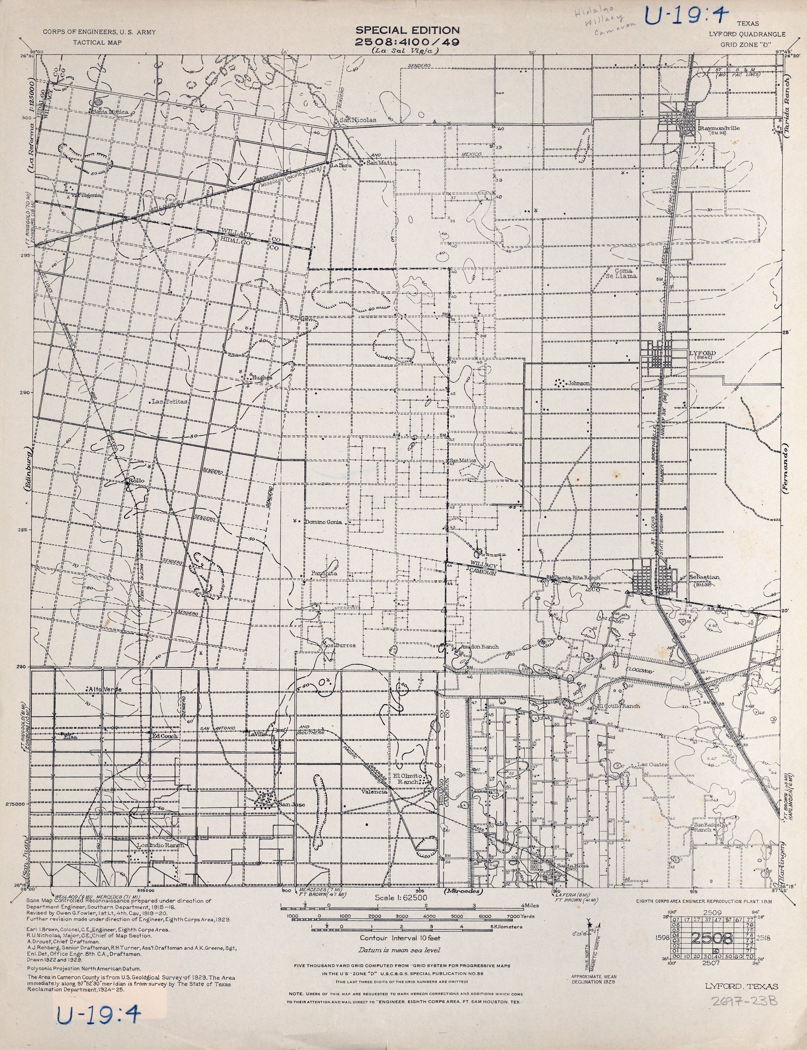 Lyford 1929, US Army Corps of Engineers