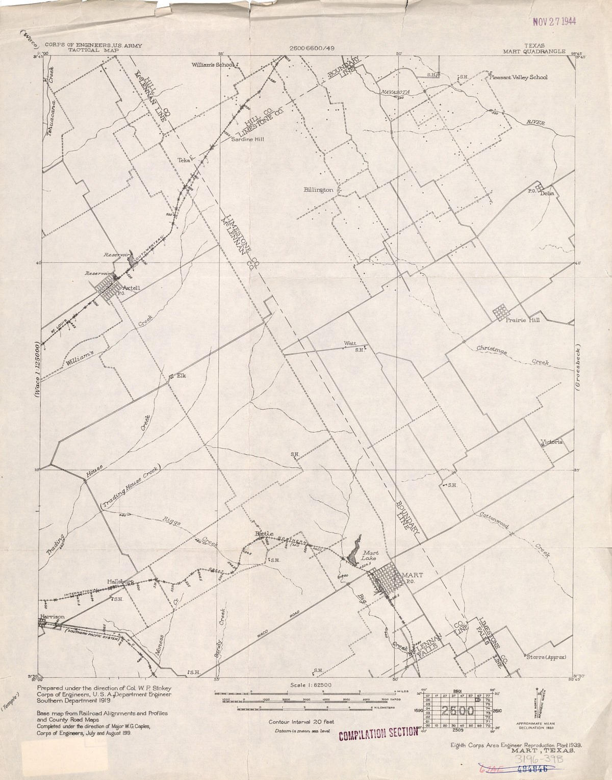 Mart 1919, US Army Corps of Engineers