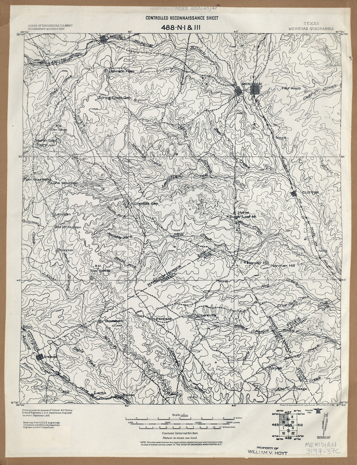 Meridian 1918, US Army Corps of Engineers