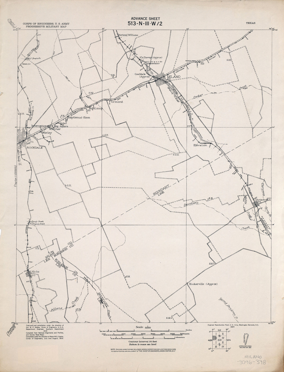 Milano 1919, US Army Corps of Engineers