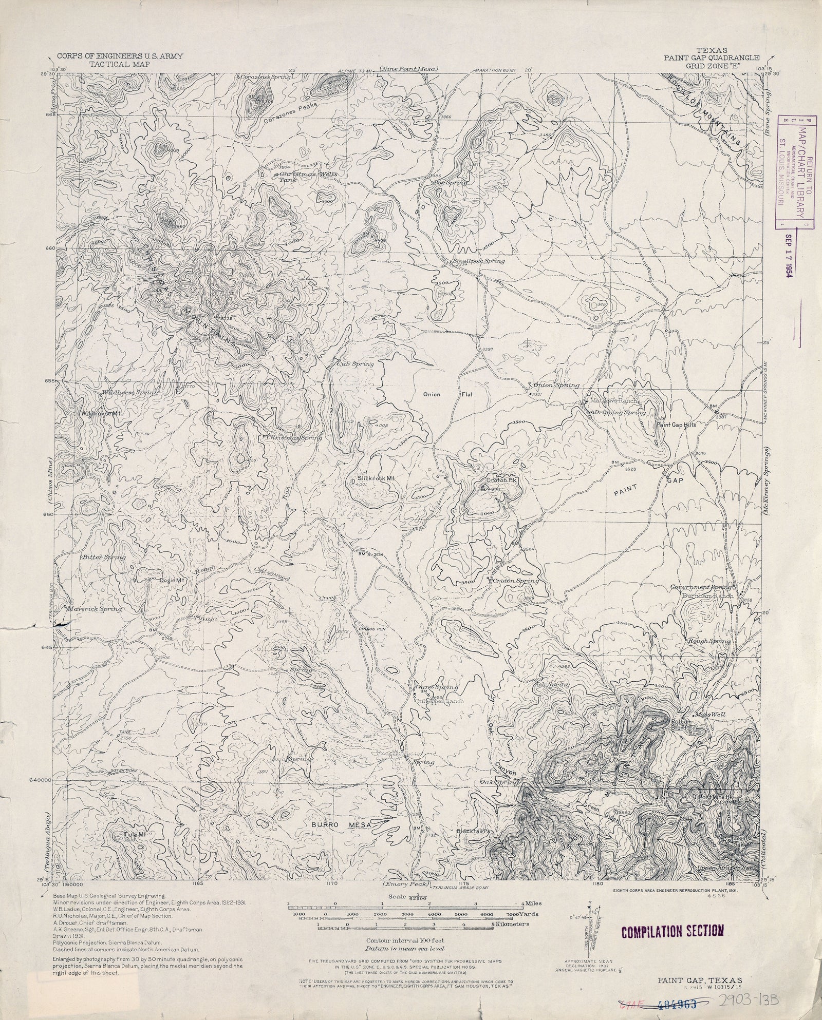 Paint Gap 1931, US Army Corps of Engineers