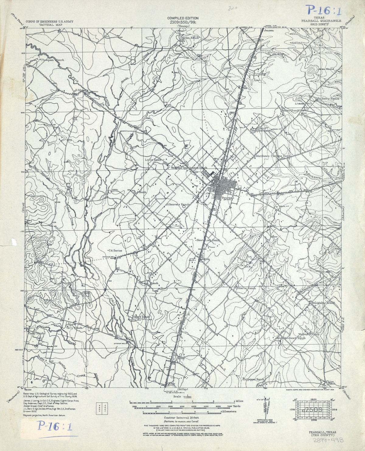 Pearsall 1928, US Army Corps of Engineers