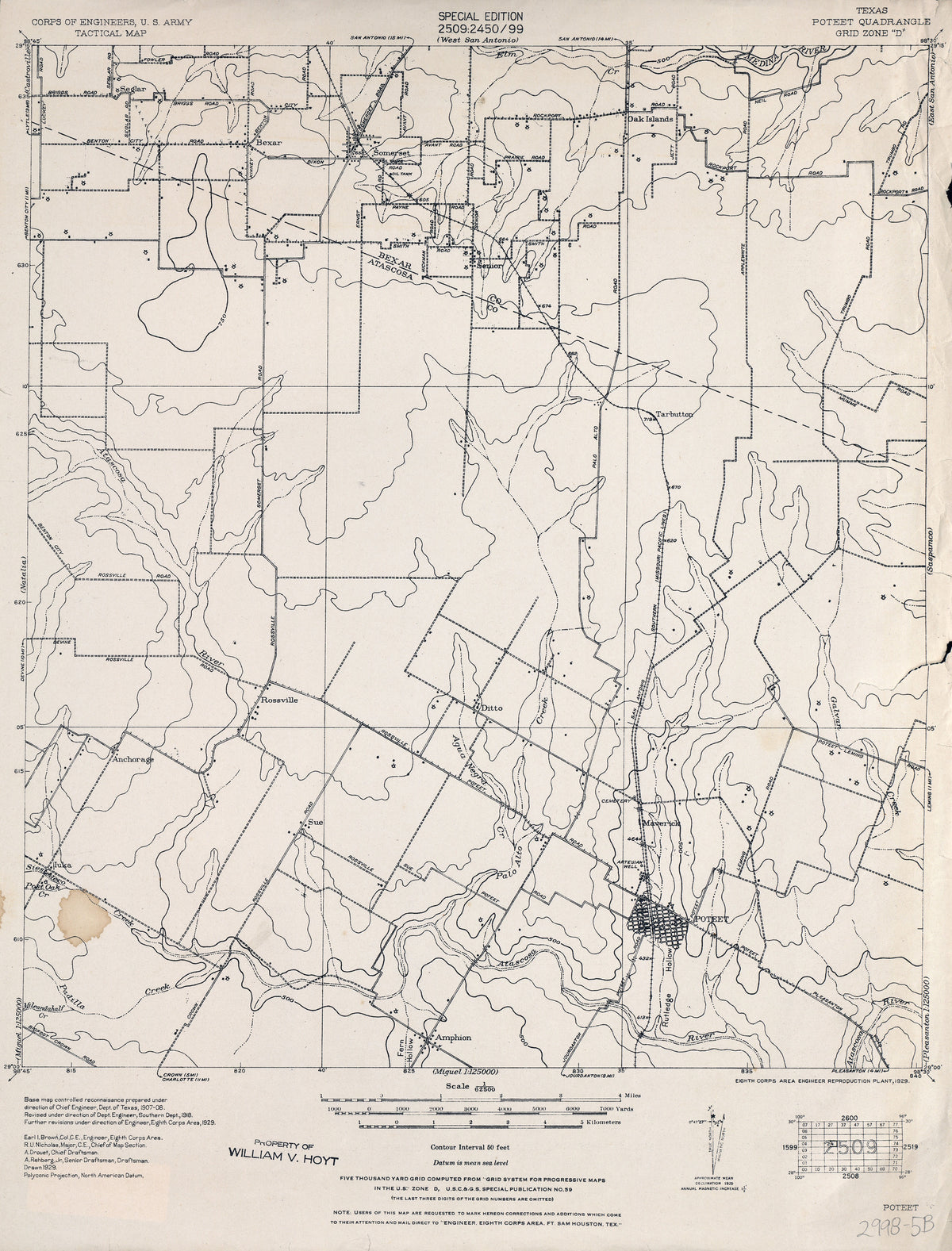 Poteet 1929, US Army Corps of Engineers