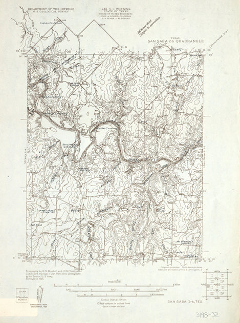 San Saba County Texas historical topographic Map – Texas Map Store