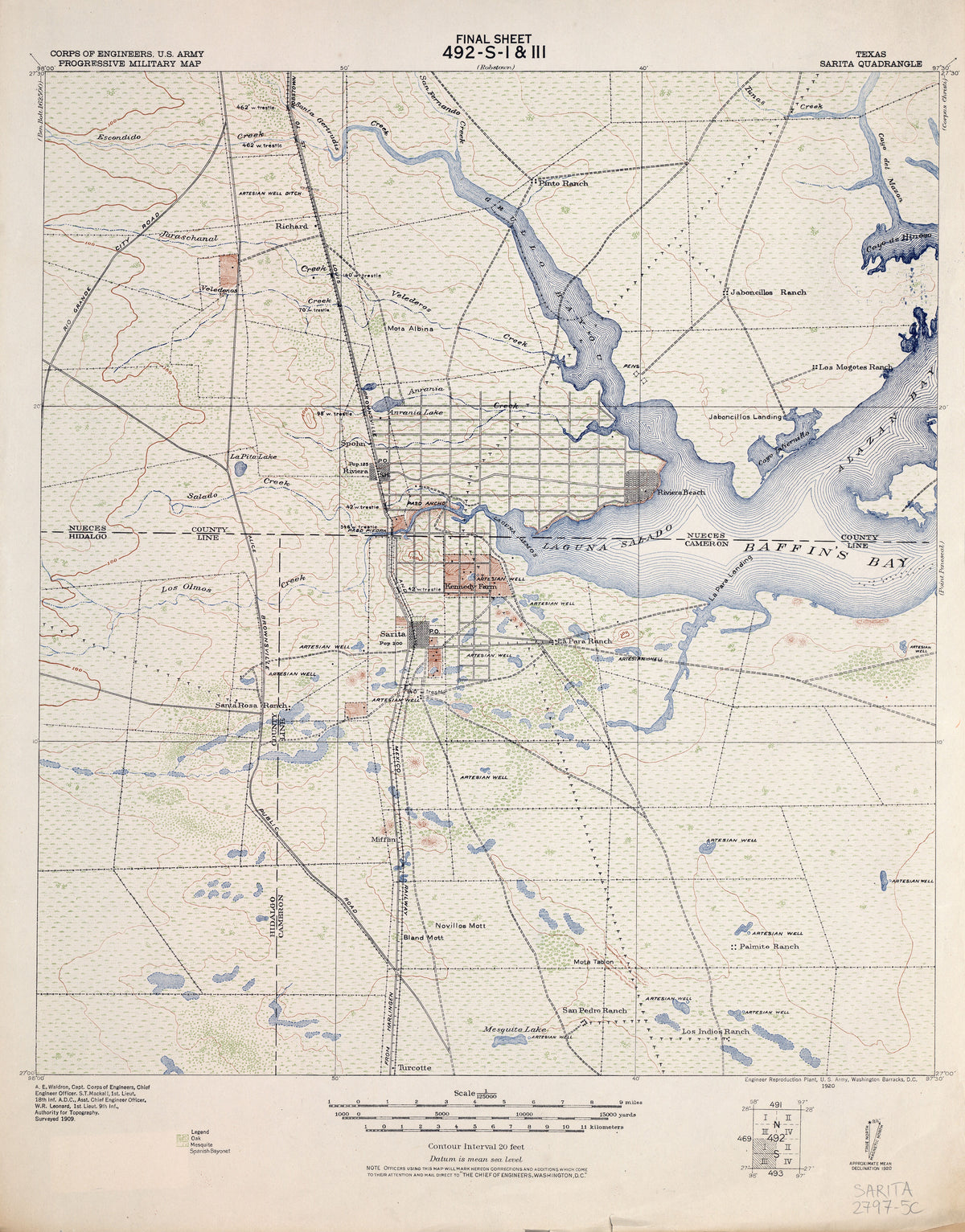 Sarita 1909, US Army Corps of Engineers