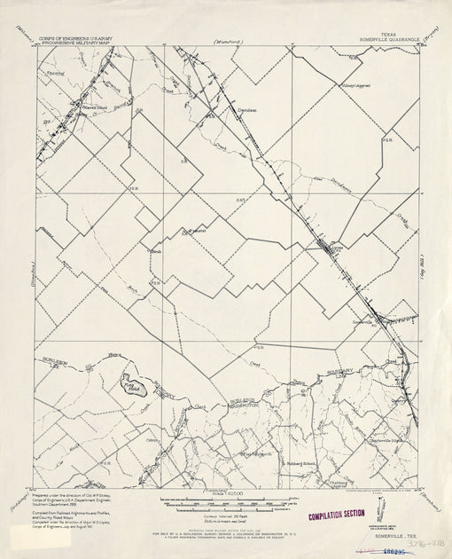 Burleson County Texas Historical Topographic Map Texas Map Store 2843