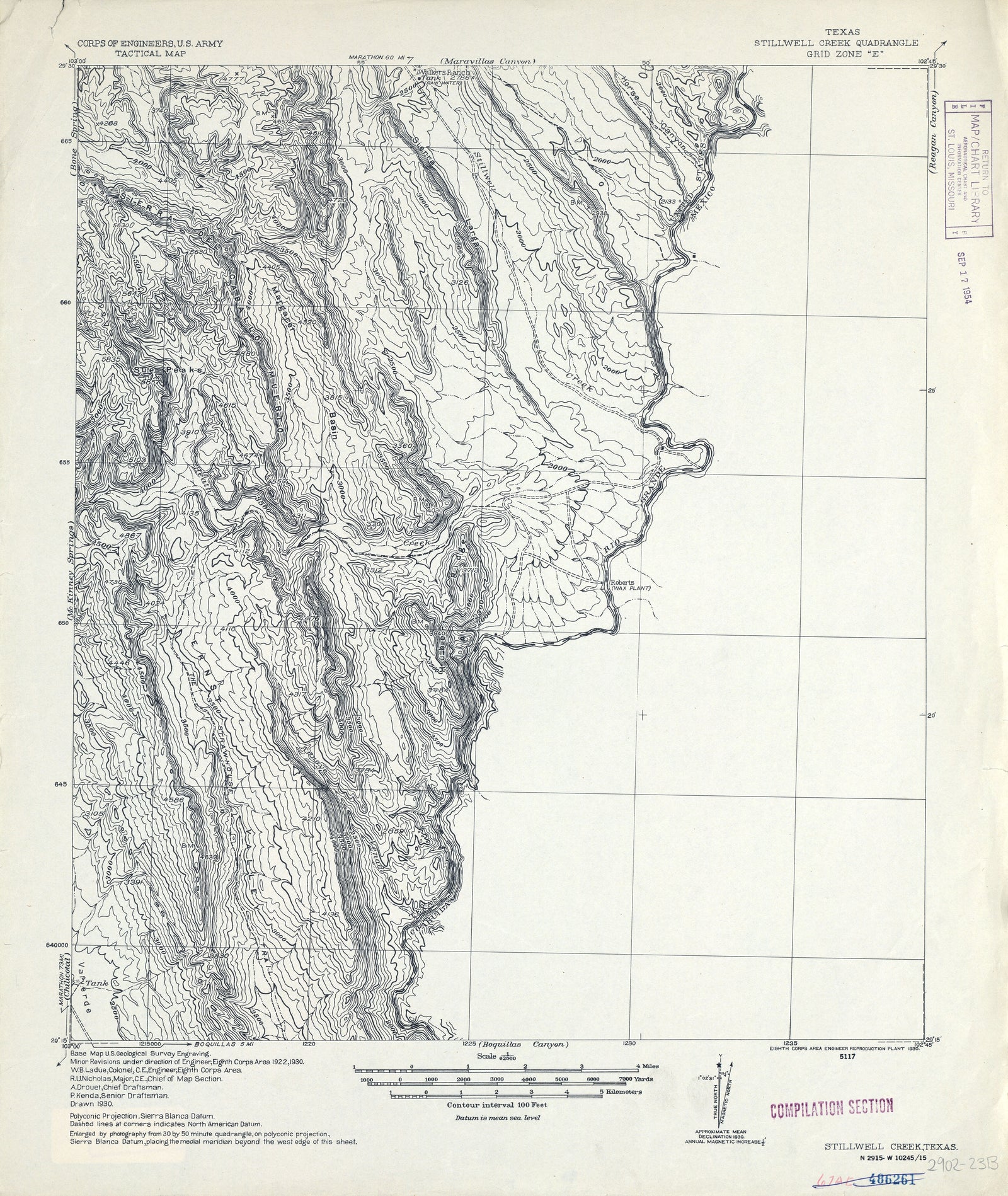 Stillwell Creek 1930, US Army Corps of Engineers