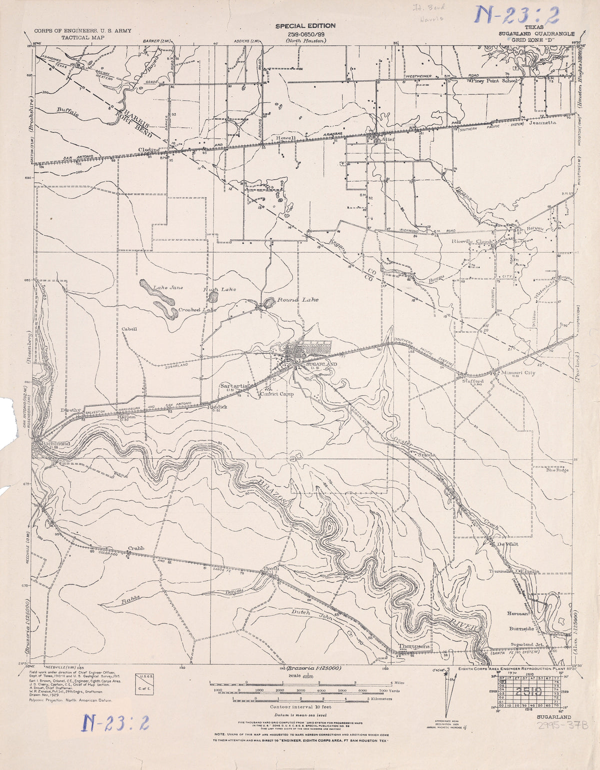 Sugarland 1915, US Army Corps of Engineers