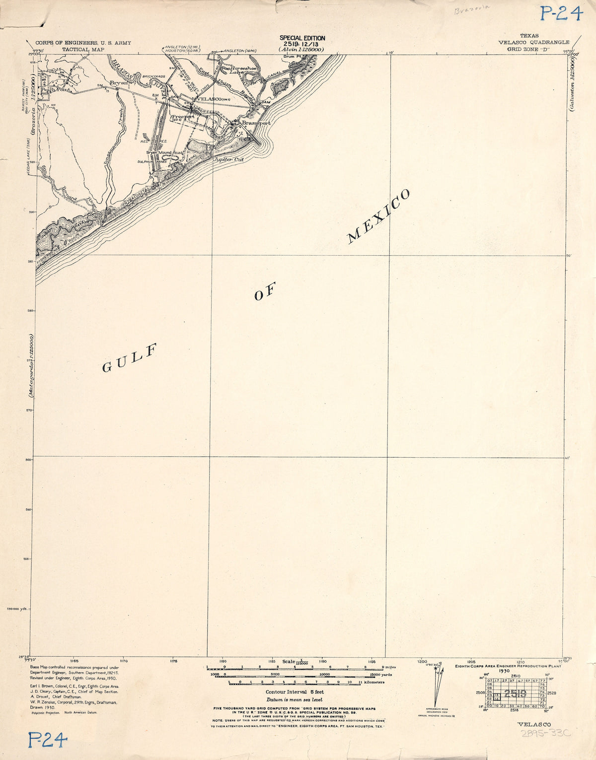 Velasco 1930, US Army Corps of Engineers