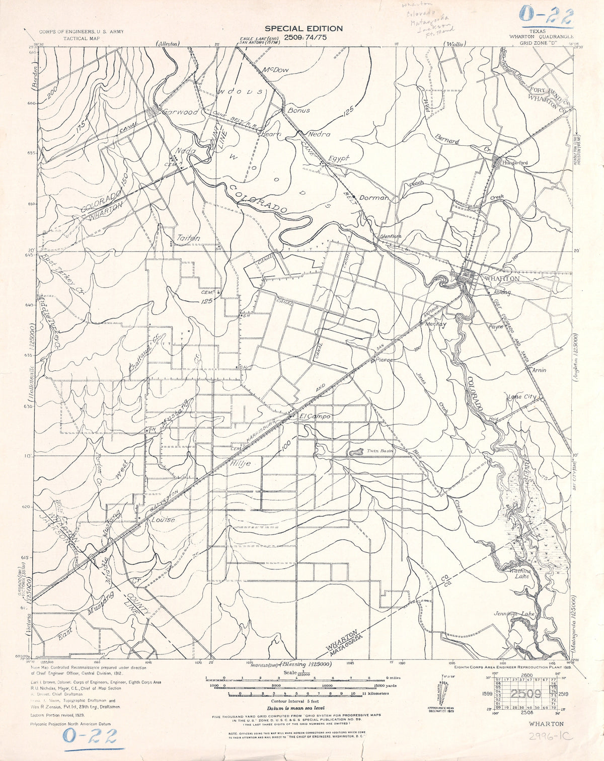 Wharton 1929, US Army Corps of Engineers