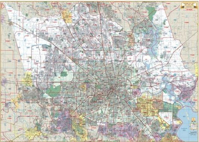 Houston-Harris County Wall Map by Key Maps