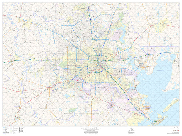 Houston Texas Wall Maps β Texas Map Store