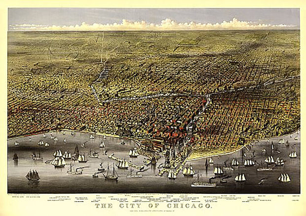 Chicago 1874 by Currier and Ives, 1874