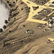 Bird's eye view of Danville, Illinois by A. Ruger, 1869