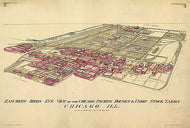 Rascher's birds eye view of the Chicago packing houses & union stock yards, 1890