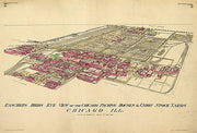 Rascher's birds eye view of the Chicago packing houses & union stock yards, 1890