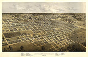 Bird's eye view of Springfield, Illinois by A. Ruger, 1867