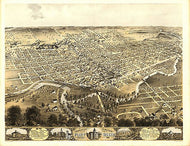Bird's eye view of the city of Fort Wayne, Indiana by A. Ruger, 1868