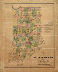 Railroad Map of Indiana, by Col. Thomas A. Morris, 1850
