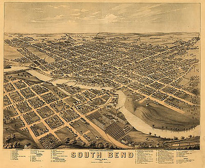 South Bend, Indiana by A. Ruger, 1874