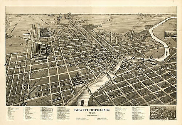 South Bend, Indiana by C. J. Pauli, 1890