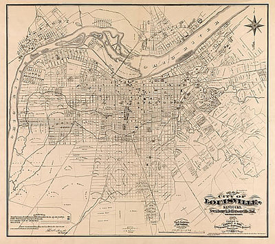 Map of the city of Louisville, Kentucky, New Albany & Jeffersonville, Indiana by Wm. C. Coghlan, 1873