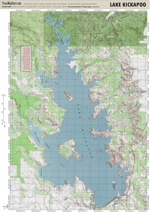 Lake Kickapoo fishing map – Texas Map Store