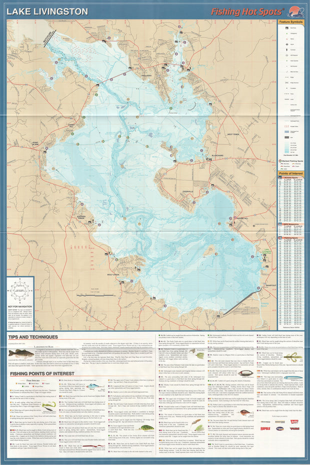 Lake Livingston fishing map – Texas Map Store